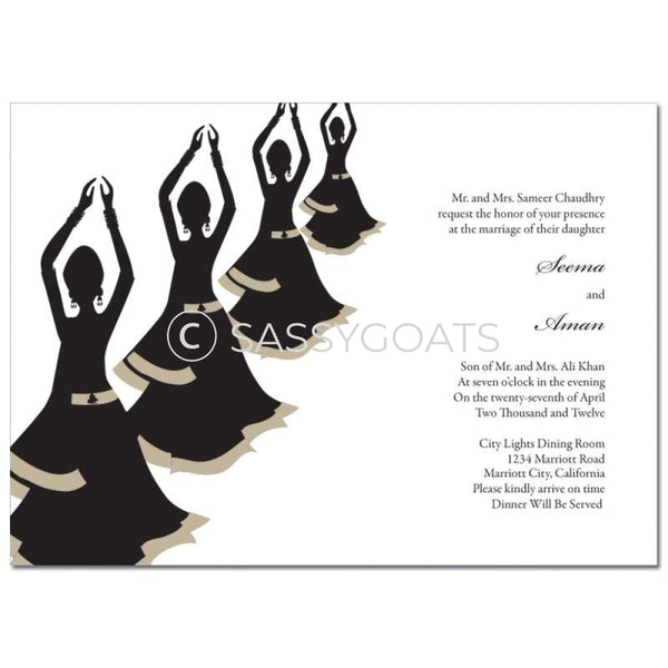 Indian Wedding Invitation - Dancers