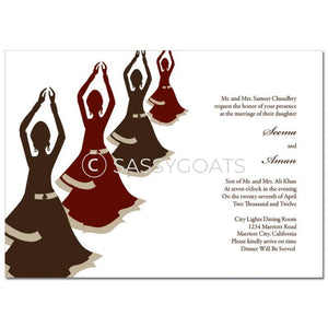 Indian Wedding Invitation - Dancers