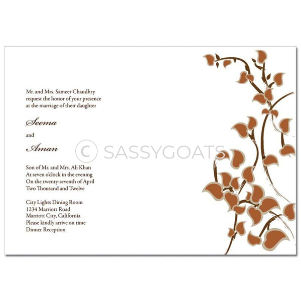 Indian Wedding Invitation - Eastern Stems