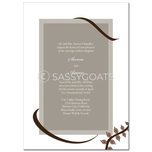 Indian Wedding Invitation - Eastern Vines
