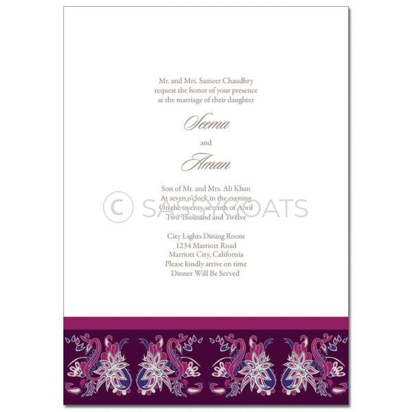 Indian Wedding Invitation - Enchanting Birds