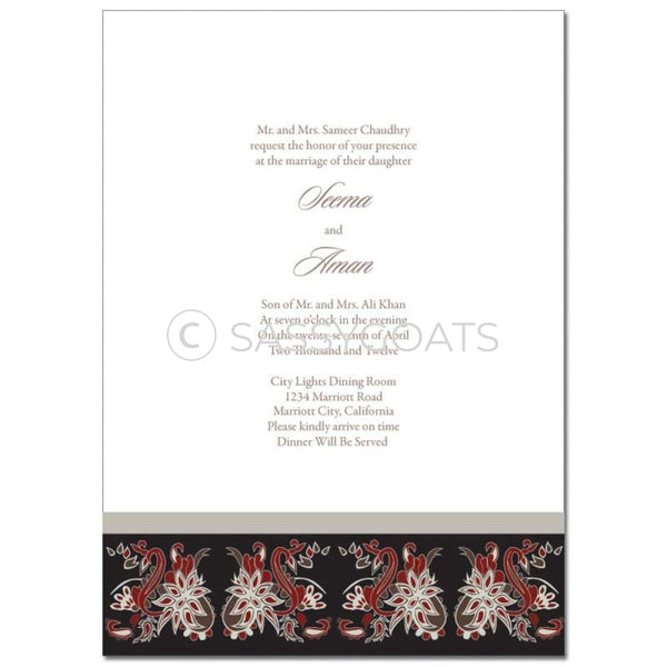 Indian Wedding Invitation - Enchanting Birds