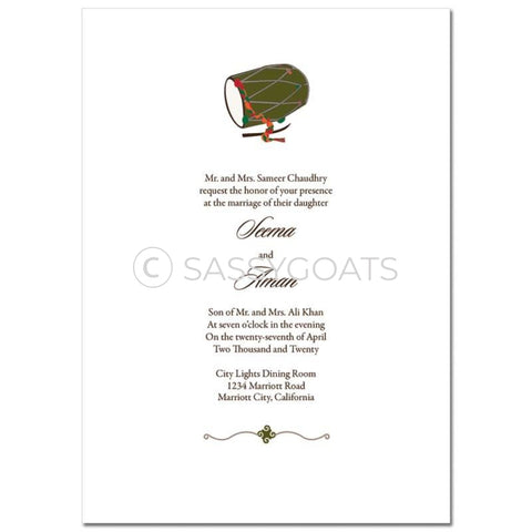 Indian Wedding Invitation - Festive Drum
