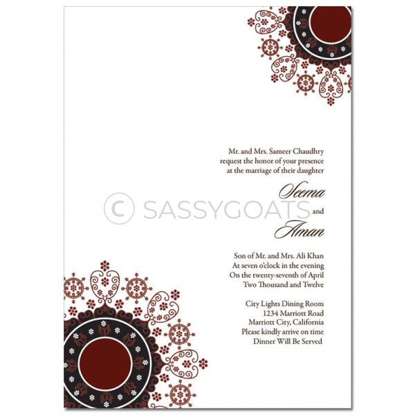 Indian Wedding Invitation - Filigree Flourish