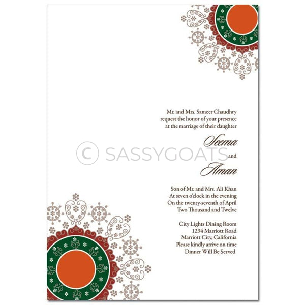 Indian Wedding Invitation - Filigree Flourish