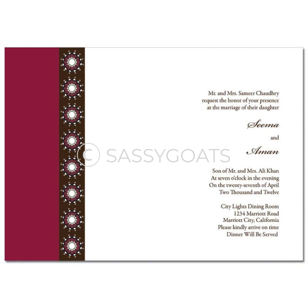 Indian Wedding Invitation - Formal Bar