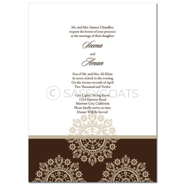 Indian Wedding Invitation - Framed Filigree