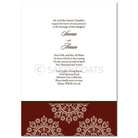 Indian Wedding Invitation - Framed Filigree