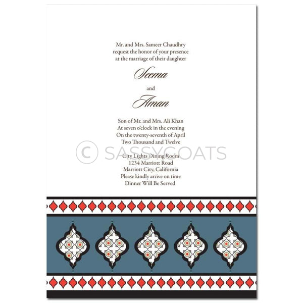 Indian Wedding Invitation - Framed Lanterns