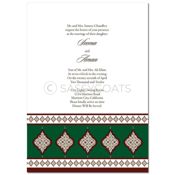 Indian Wedding Invitation - Framed Lanterns