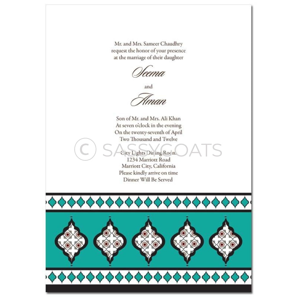 Indian Wedding Invitation - Framed Lanterns