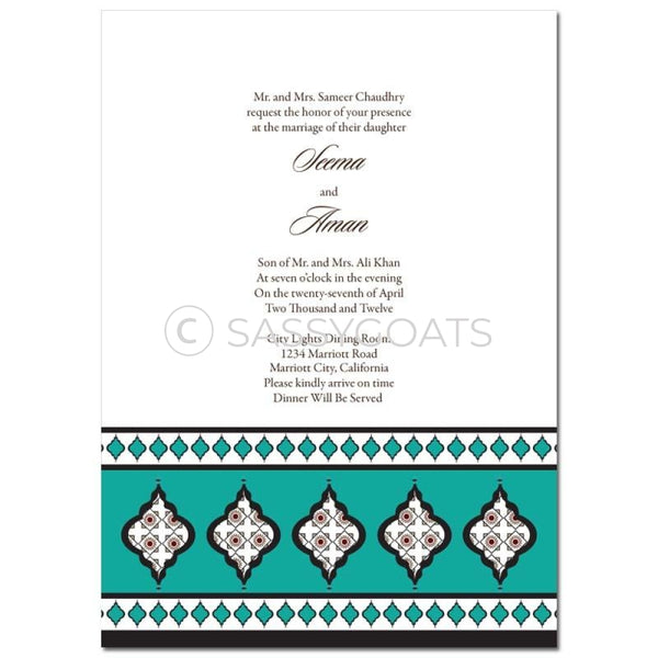 Indian Wedding Invitation - Framed Lanterns