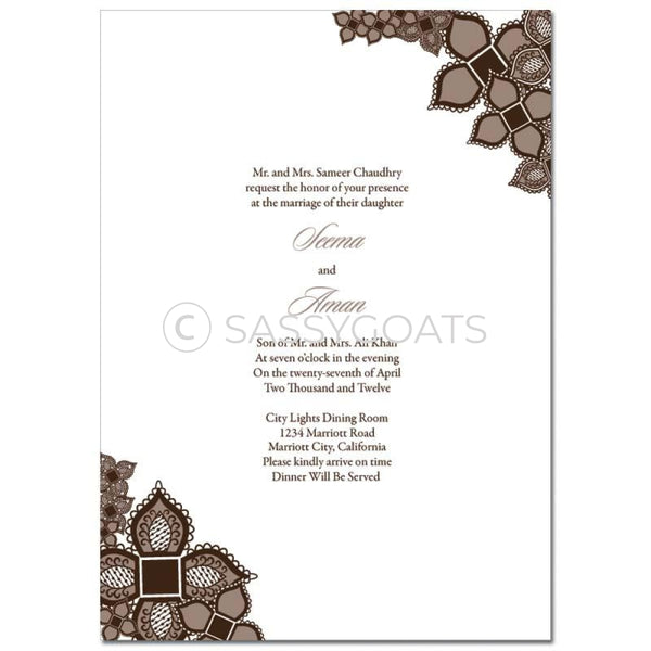 Indian Wedding Invitation - Henna Blossoms