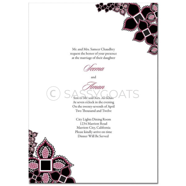 Indian Wedding Invitation - Henna Blossoms