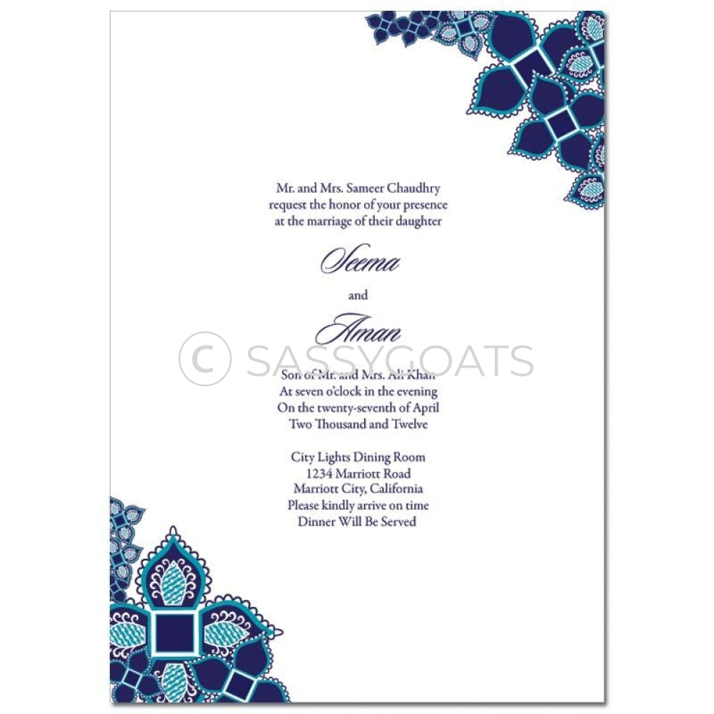 Indian Wedding Invitation - Henna Blossoms
