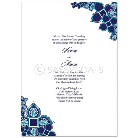 Indian Wedding Invitation - Henna Blossoms