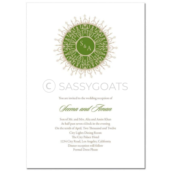 Indian Wedding Invitation - Henna Medallion