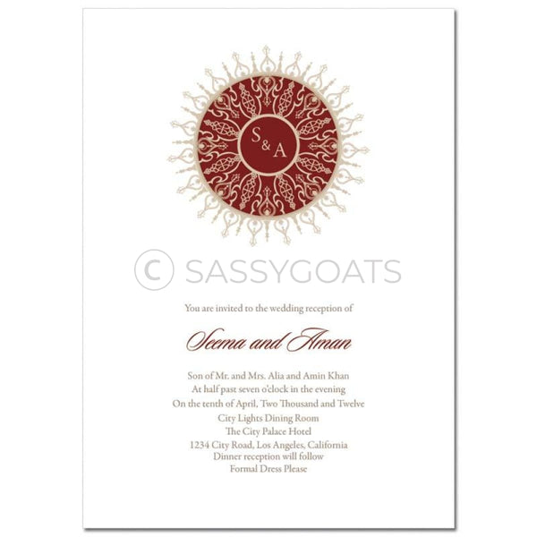 Indian Wedding Invitation - Henna Medallion