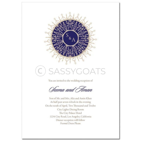 Indian Wedding Invitation - Henna Medallion
