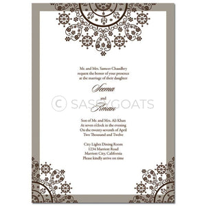 Indian Wedding Invitation - Henna Snowflake