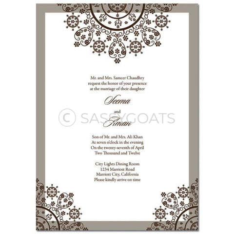 Indian Wedding Invitation - Henna Snowflake