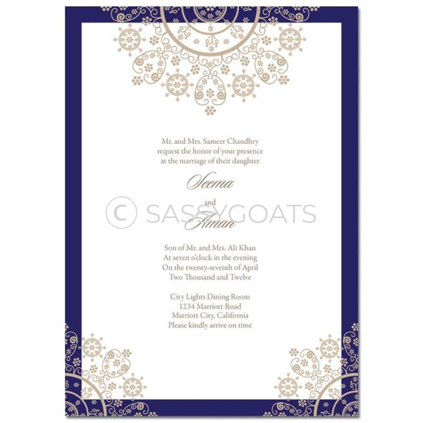 Indian Wedding Invitation - Henna Snowflake