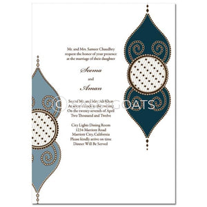 Indian Wedding Invitation - Henna Teardrops