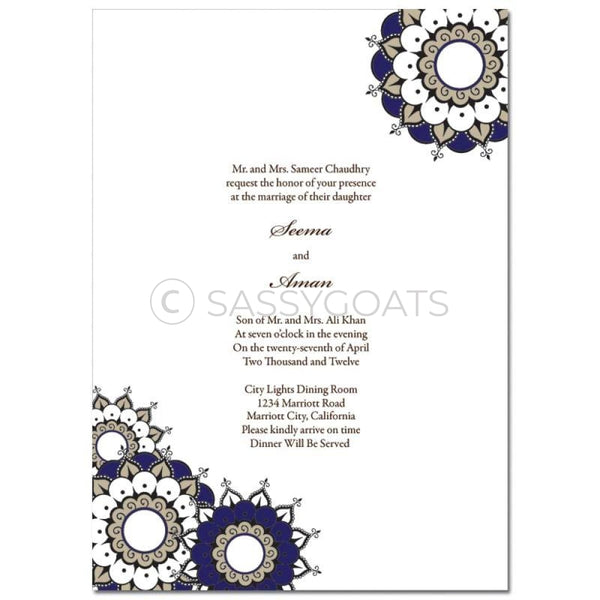 Indian Wedding Invitation - Henna Whirls