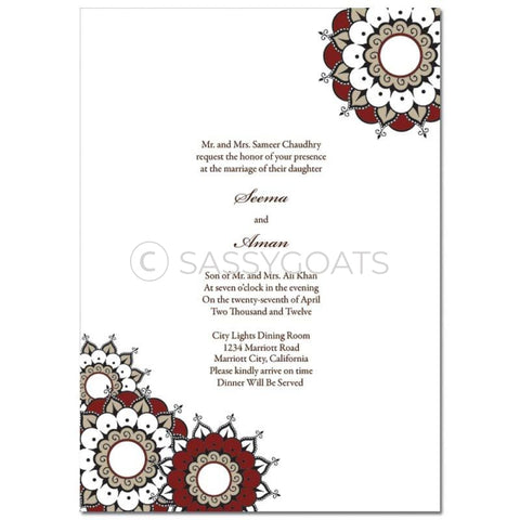 Indian Wedding Invitation - Henna Whirls