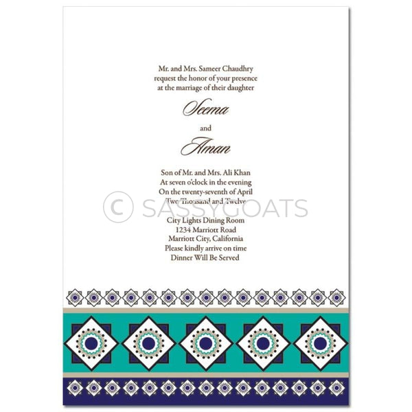 Indian Wedding Invitation - Magestic Tile