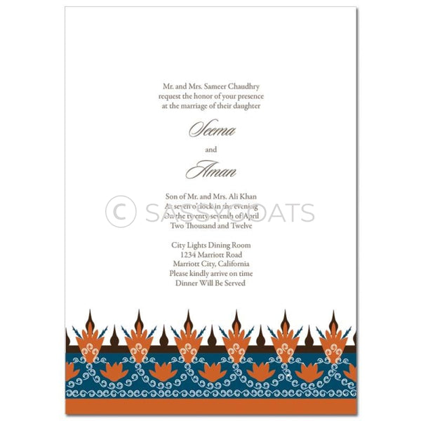 Indian Wedding Invitation - Regal Border