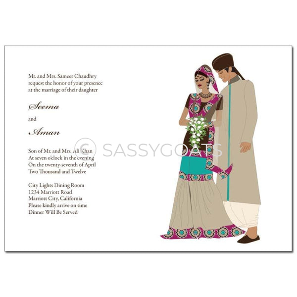 Indian Wedding Invitation - Regal Couple