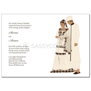 Indian Wedding Invitation - Regal Couple