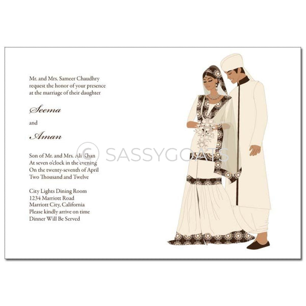Indian Wedding Invitation - Regal Couple