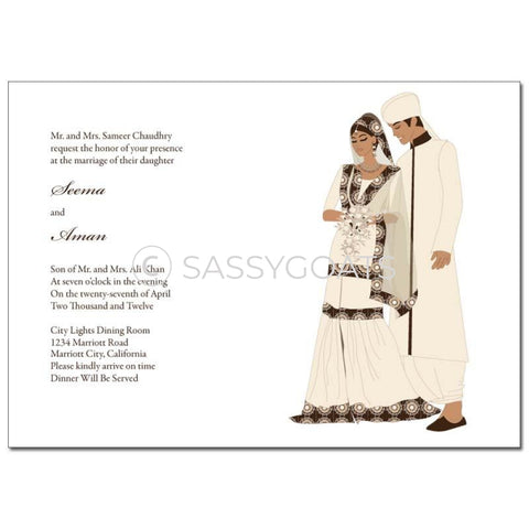 Indian Wedding Invitation - Regal Couple