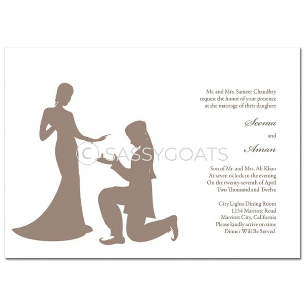 Indian Wedding Invitation - Regal Silhouette
