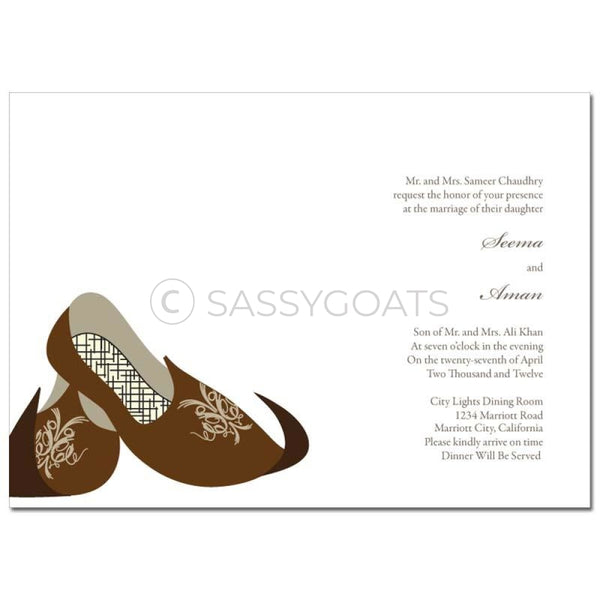 Indian Wedding Invitation - Royal Slippers