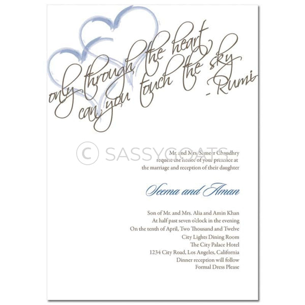 Indian Wedding Invitation - Rumi Hearts