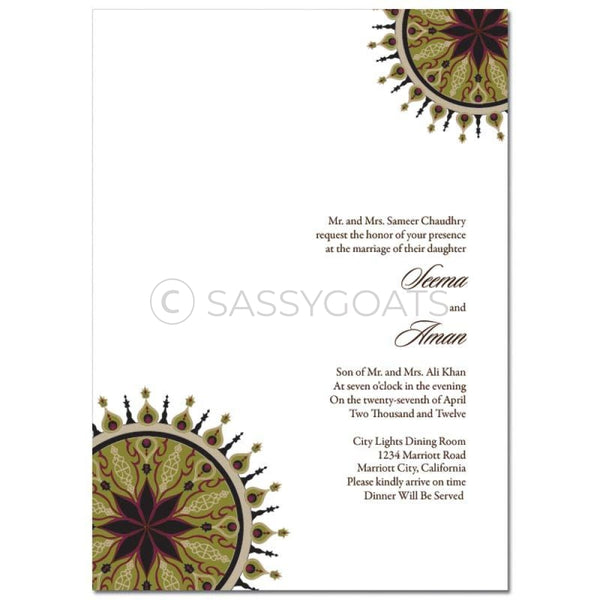 Indian Wedding Invitation -Sparkly Corners