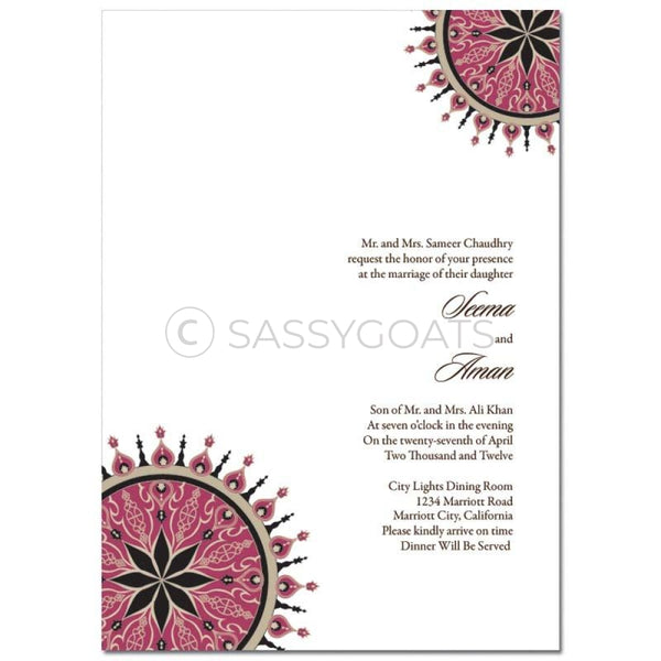 Indian Wedding Invitation -Sparkly Corners