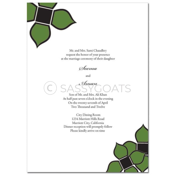 Indian Wedding Invitation - Three Flowers