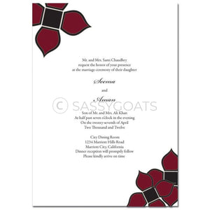 Indian Wedding Invitation - Three Flowers