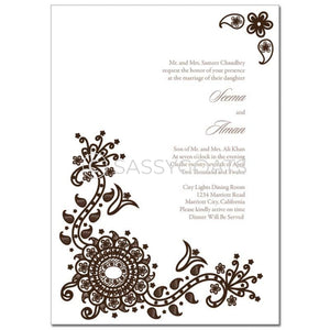 Indian Wedding Invitation - Vintage Henna