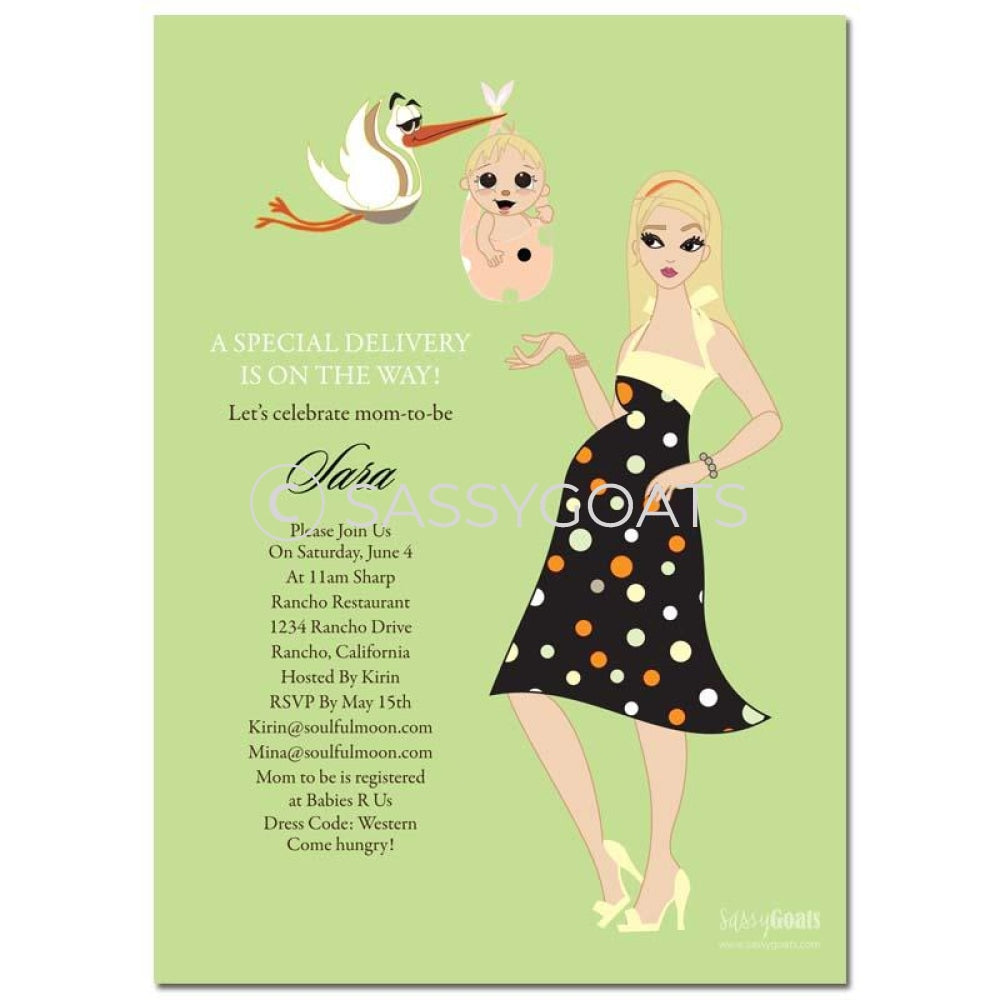 Online Invitation - Blonde Baby Shower Digital Spring Delivery