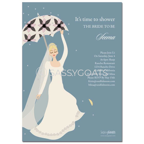 Online Invitation - Blonde Bridal Shower Digital Flower