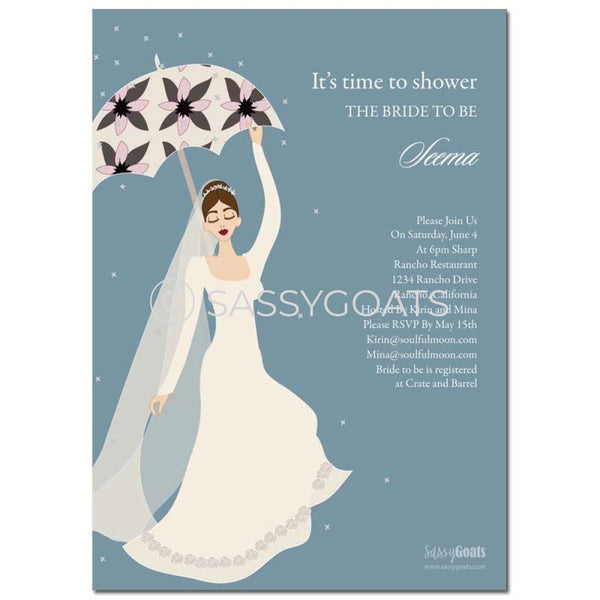 Online Invitation - Brunette Bridal Shower Digital Flower