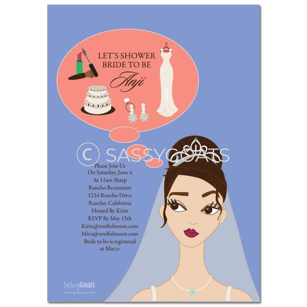 Online Invitation - Brunette Bridal Shower Digital Planner
