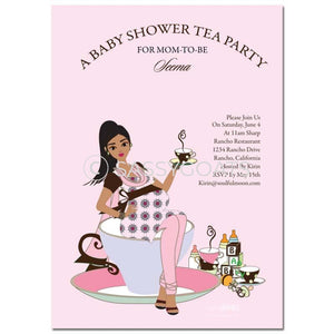 Online Invitation - Indian Baby Shower Digital Teacup Mommy