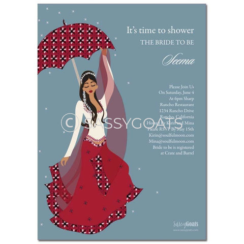 Online Invitation - Indian Bridal Shower Digital Flower