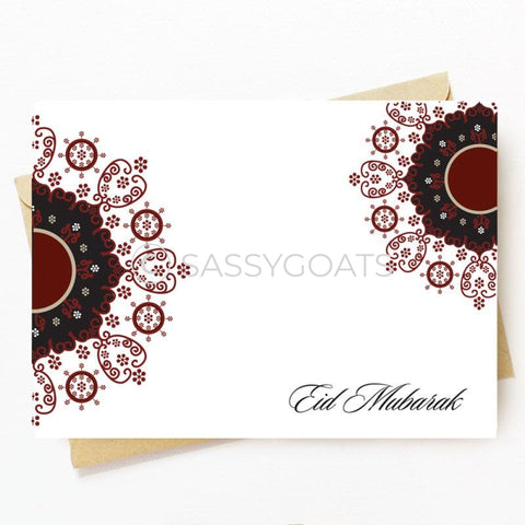 Personalized Eid Card - Filigree Florals